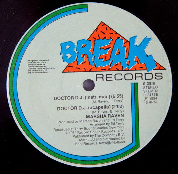 Marsha Raven : Doctor D.J. (12", Single, Com)