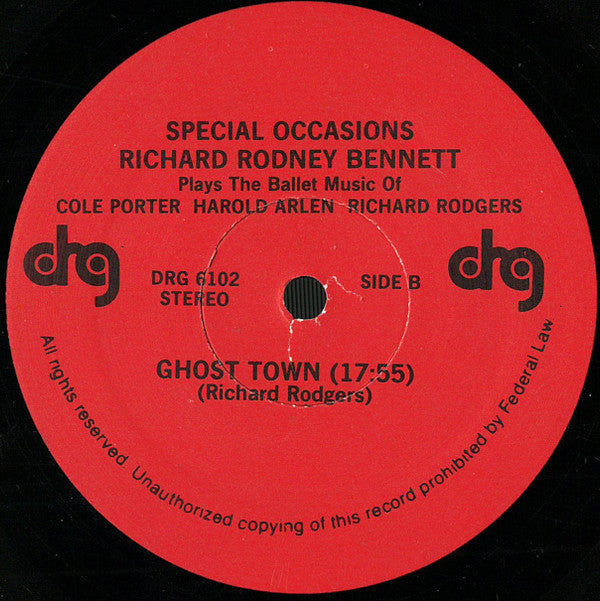 Richard Rodney Bennett, Cole Porter, Harold Arlen, Richard Rodgers : Special Occasions: Richard Rodney Bennett Plays The Ballet Music Of Cole Porter, Harold Arlen & Richard Rodgers (LP)