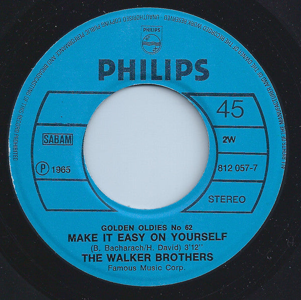 The Walker Brothers : The Sun Ain't Gonna Shine Any More / Make It Easy On Yourself (7", RE)