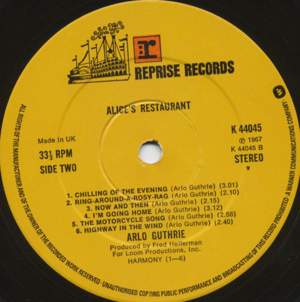 Arlo Guthrie : Alice's Restaurant (LP, Album, RE)
