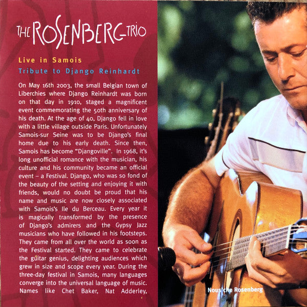 The Rosenberg Trio : Live In Samois Tribute To Django Reinhardt (CD, Album, RE)