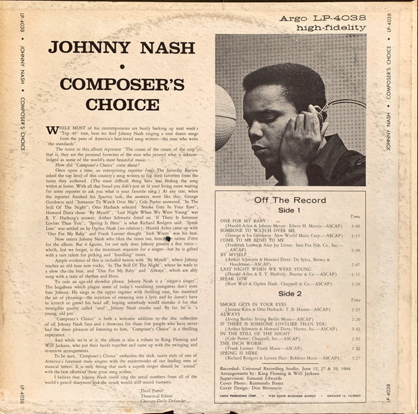 Johnny Nash : Composer's Choice (LP, Album)