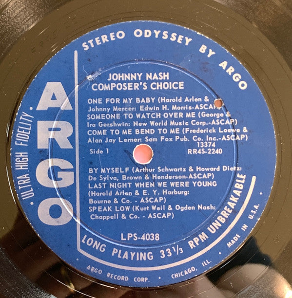 Johnny Nash : Composer's Choice (LP, Album)