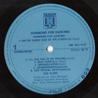 Gus Clark : Hammond For Dancing (LP, Album)