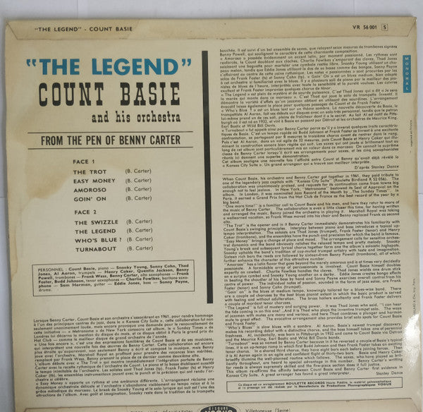 Count Basie Orchestra : The Legend, from the pen of B. Carter (LP, Mono)