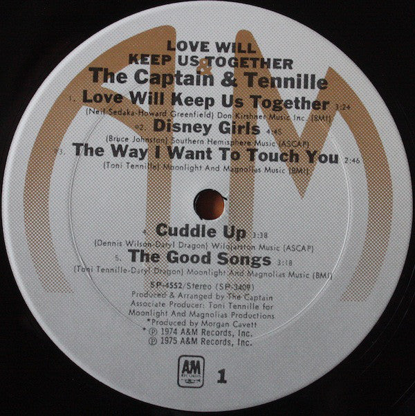 Captain And Tennille : Love Will Keep Us Together (LP, Album, Pit)