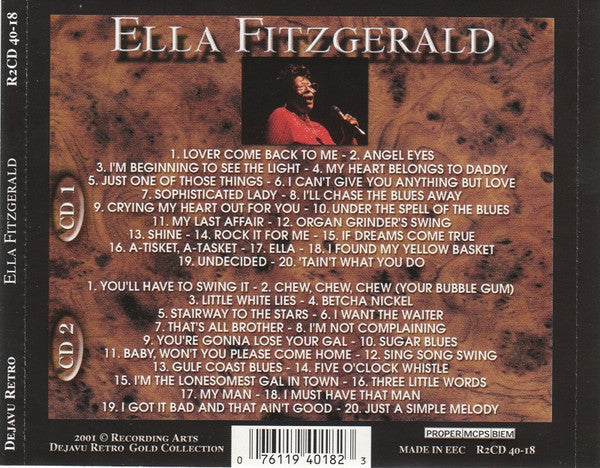Ella Fitzgerald : The Gold Collection - 40 Classic Performances (2xCD, Comp + Box, Dlx)