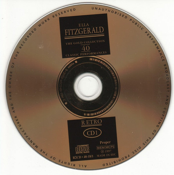 Ella Fitzgerald : The Gold Collection - 40 Classic Performances (2xCD, Comp + Box, Dlx)