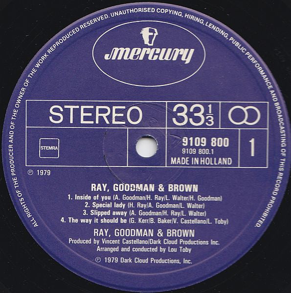 Ray, Goodman & Brown : Ray, Goodman & Brown (LP, Album)