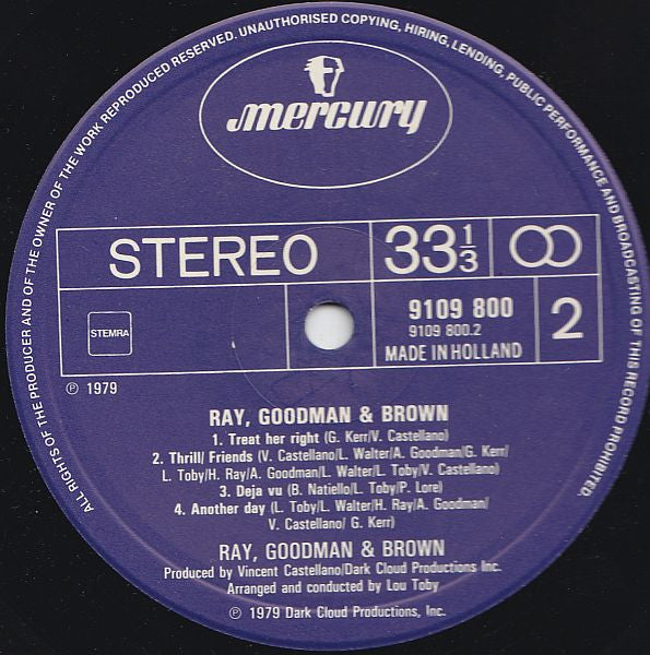 Ray, Goodman & Brown : Ray, Goodman & Brown (LP, Album)
