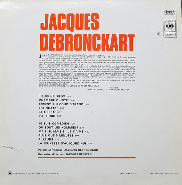 Jacques Debronckart : J'suis Heureux (LP, Album, RE)