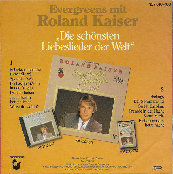 Roland Kaiser : Hier Fing Alles An (7", Single)