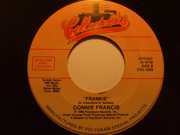 Connie Francis : My Heart Has A Mind Of Its Own / Frankie (7", Single, RE)