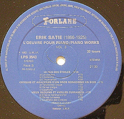 Erik Satie, France Clidat : Piano Works Vol. II (2xLP)