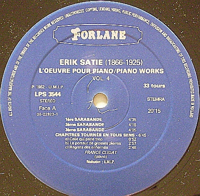 Erik Satie, France Clidat : Piano Works Vol. II (2xLP)