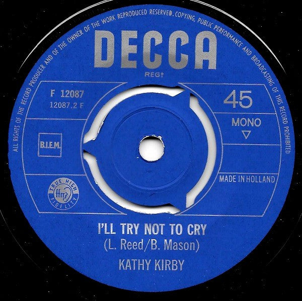 Kathy Kirby : I Belong (7", Single, Mono)