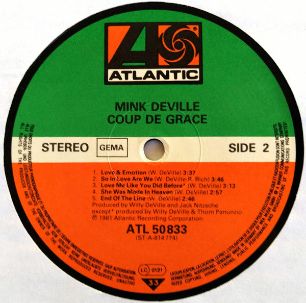 Mink DeVille : Coup De Grâce (LP, Album)