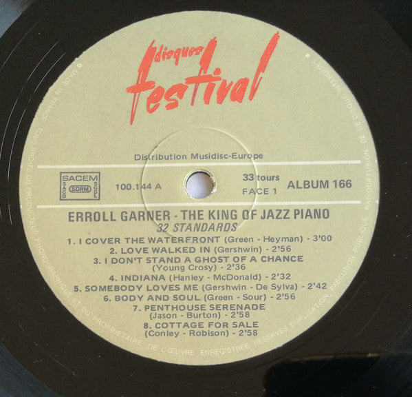 Erroll Garner : The King Of Piano Jazz - 32 Standards (2xLP, Comp)