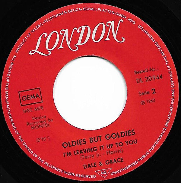 The Fleetwoods / Dale & Grace : Come Softly To Me / I'm Leaving It Up To You (7", Single)