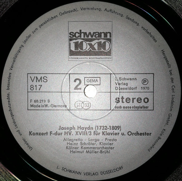 Kölner Kammerorchester, Helmut Müller-Brühl, Wilhelm Neuhaus, Heinz Schröter : Das Klavier Meisterhaft Gespielt (LP, Comp)