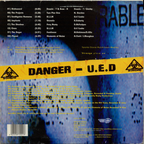 Various : Danger U.E.D - Urban Electronic Disorder (2x12")