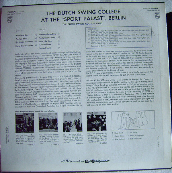The Dutch Swing College Band : Dutch Swing College At The "Sport Palast", Berlin (LP, Album, Mono)
