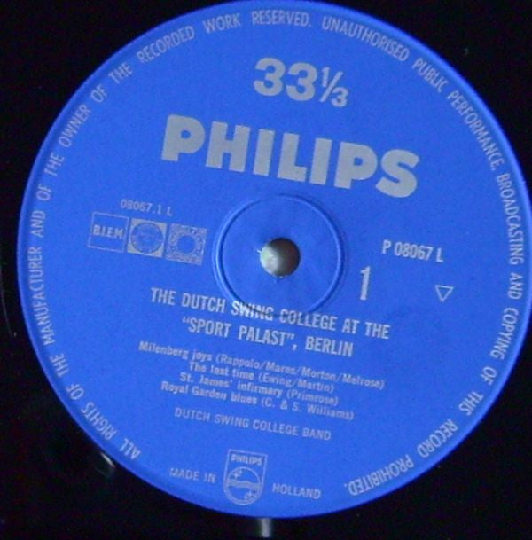 The Dutch Swing College Band : Dutch Swing College At The "Sport Palast", Berlin (LP, Album, Mono)