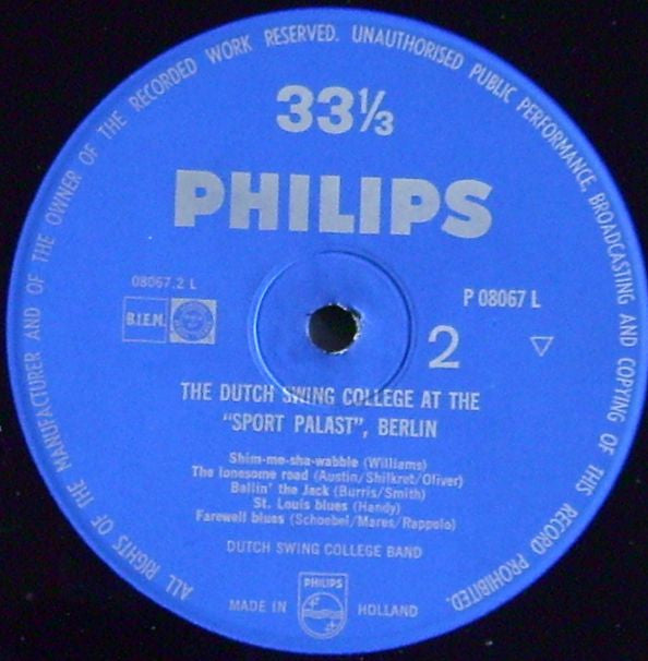 The Dutch Swing College Band : Dutch Swing College At The "Sport Palast", Berlin (LP, Album, Mono)