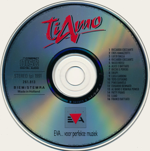 Various : Ti Amo The Greatest Italian Hits (CD, Comp)