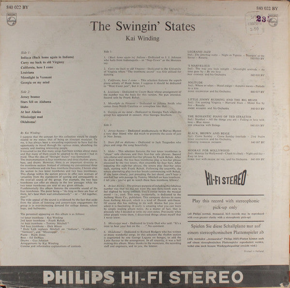 Kai Winding : The Swingin' States (LP, Album)
