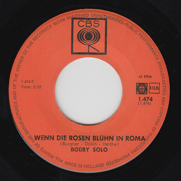 Bobby Solo : Adios Muchacho Good Bye (7", Single)