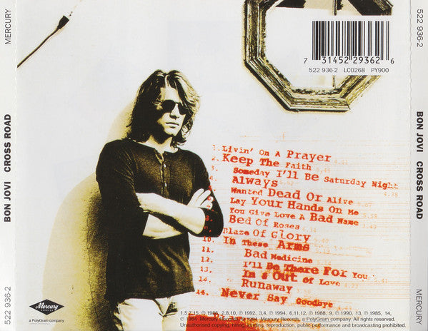 Bon Jovi : Cross Road (The Best Of Bon Jovi) (CD, Comp, RE, RM)