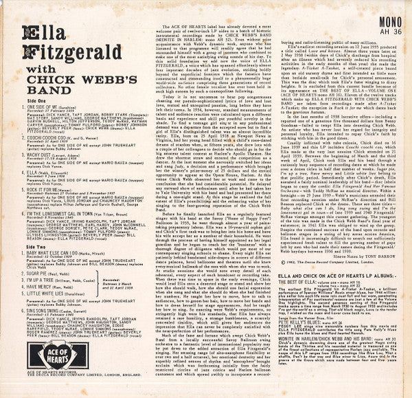 Ella Fitzgerald, Chick Webb : Ella Fitzgerald With Chick Webb's Band (LP, Comp, Mono, RE)