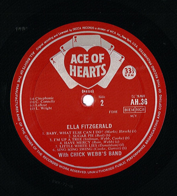 Ella Fitzgerald, Chick Webb : Ella Fitzgerald With Chick Webb's Band (LP, Comp, Mono, RE)
