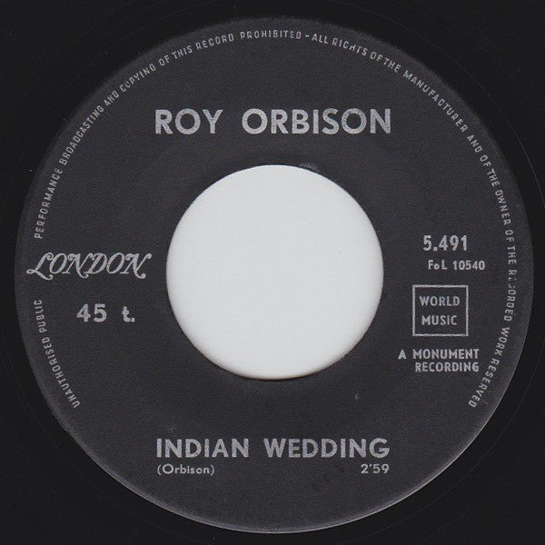 Roy Orbison : It's Over (7", Single)