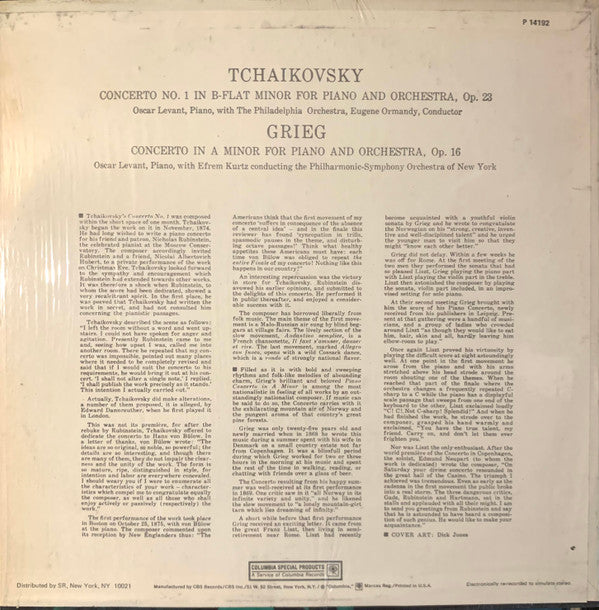 Oscar Levant : Tchaikovsky - Grieg (LP)