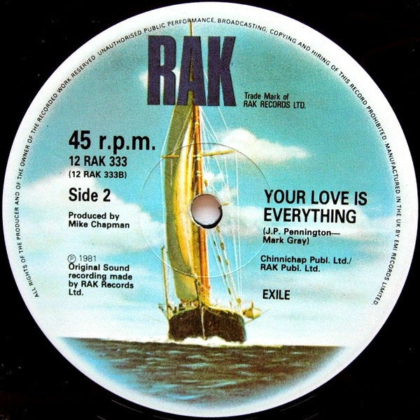 Exile (7) : Heart And Soul / Your Love Is Everything (12")