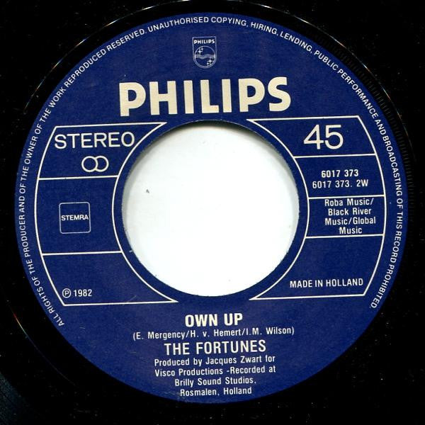 The Fortunes : Storm In A Teacup / Own Up (New Versions! recorded 1982) (7", Single)