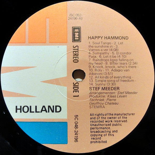 Stef Meeder : Happy Hammond (LP, Album, RP)