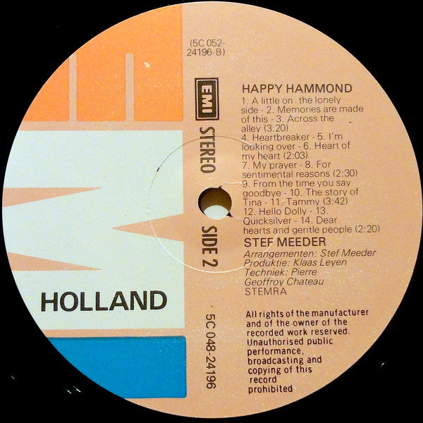 Stef Meeder : Happy Hammond (LP, Album, RP)