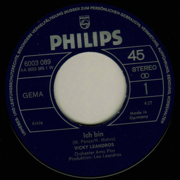 Vicky Leandros : Ich Bin (7", Single)