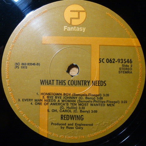 Redwing (2) : What This Country Needs (LP, Album)