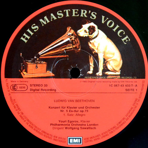 Ludwig van Beethoven, Youri Egorov, Wolfgang Sawallisch : Klavierkonzert Nr.5 (LP)