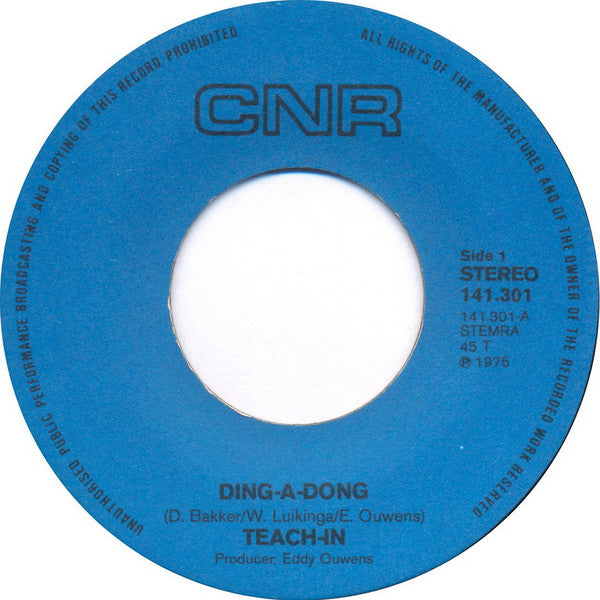 Teach-In : Ding-A-Dong (7", Single)