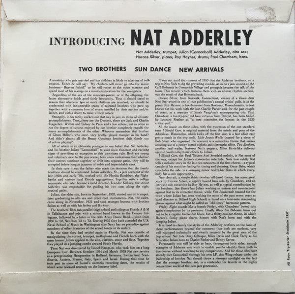Nat Adderley : Introducing Nat Adderley Vol. 3 (7", EP)