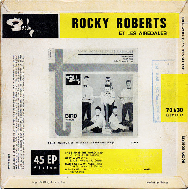 Rocky Roberts & The Airedales : The Bird Is The Word (7", EP)
