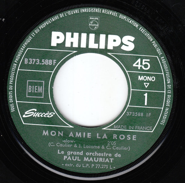 Le Grand Orchestre De Paul Mauriat : Mon Amie La Rose / Viens Avec Moi (7", Single, Mono, Jukebox)