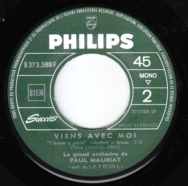 Le Grand Orchestre De Paul Mauriat : Mon Amie La Rose / Viens Avec Moi (7", Single, Mono, Jukebox)