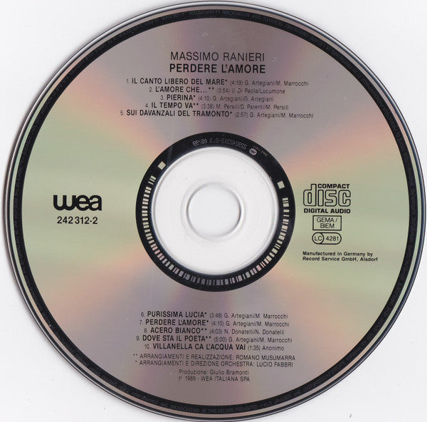 Massimo Ranieri : Perdere L'Amore (CD, Album, RE)