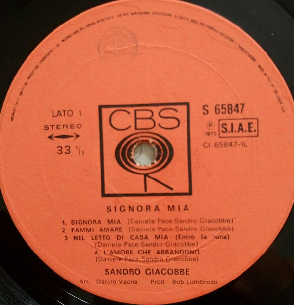 Sandro Giacobbe : Signora Mia (LP, Album, Gat)
